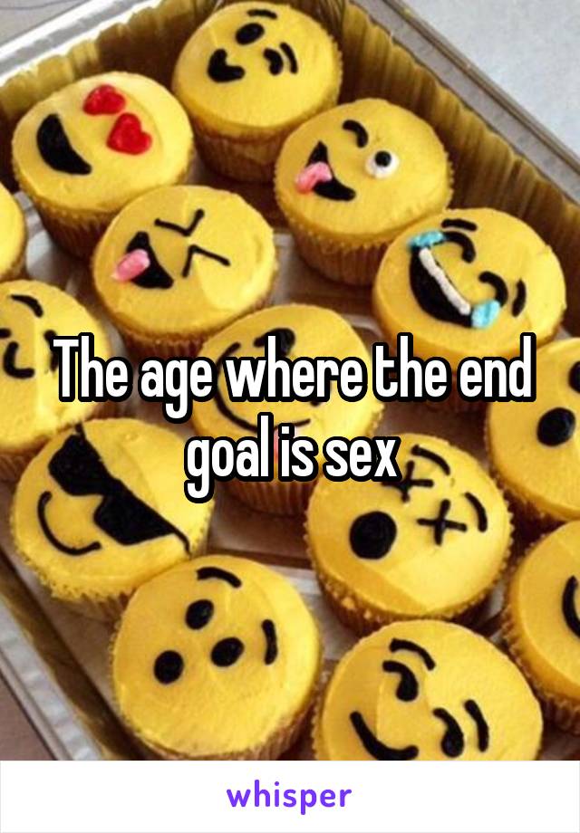 The age where the end goal is sex