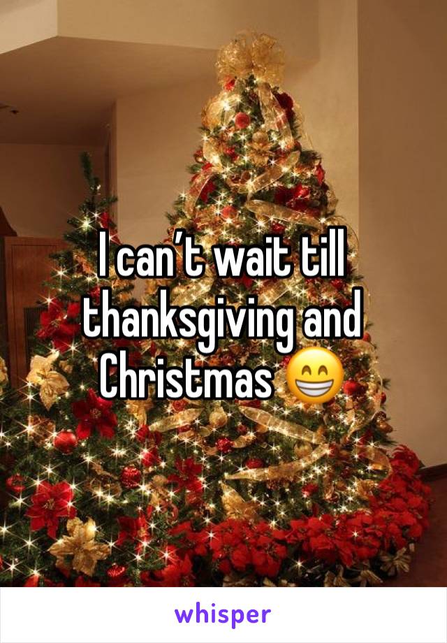 I can’t wait till thanksgiving and Christmas 😁