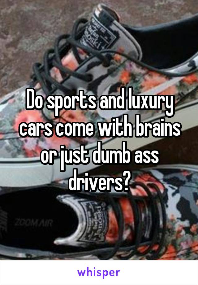Do sports and luxury cars come with brains or just dumb ass drivers?