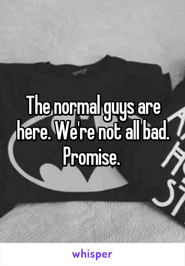 The normal guys are here. We're not all bad. Promise. 