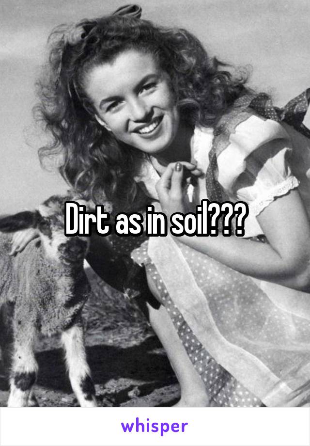 Dirt as in soil???