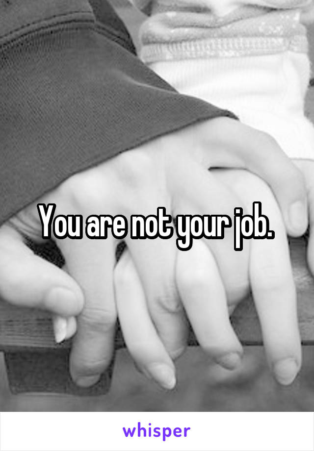 You are not your job. 