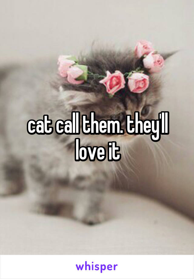 cat call them. they'll love it