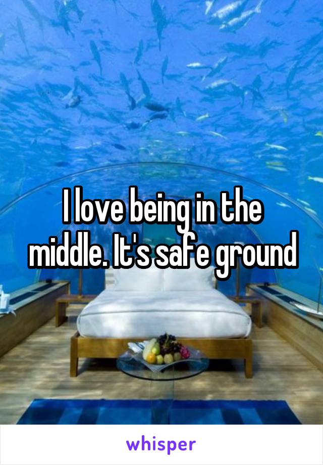 I love being in the middle. It's safe ground