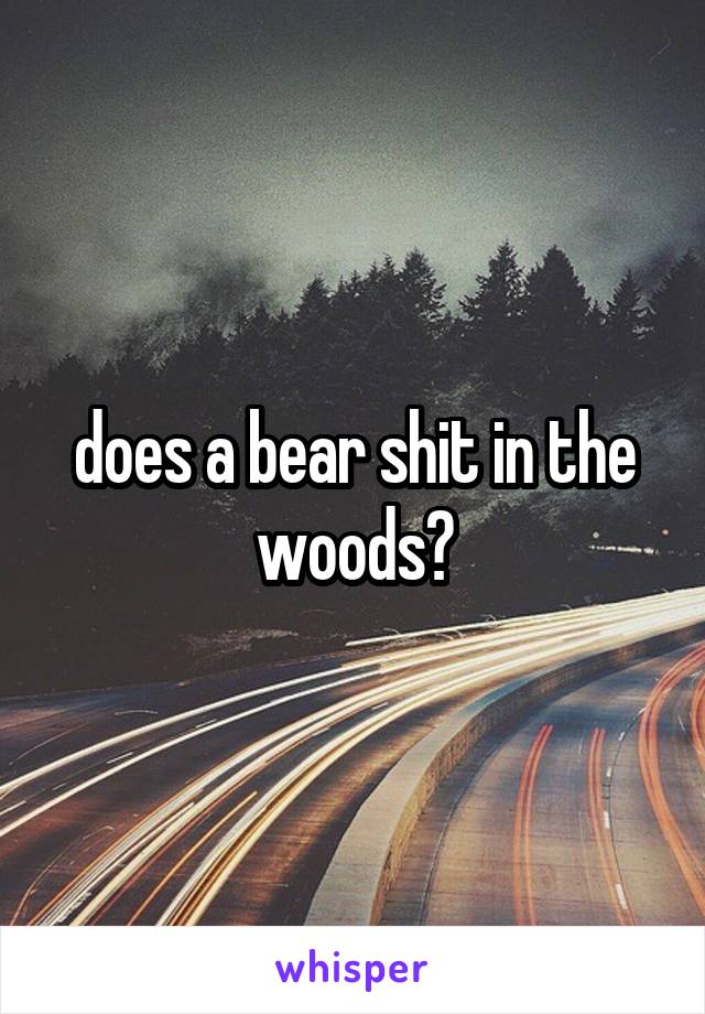 does a bear shit in the woods?