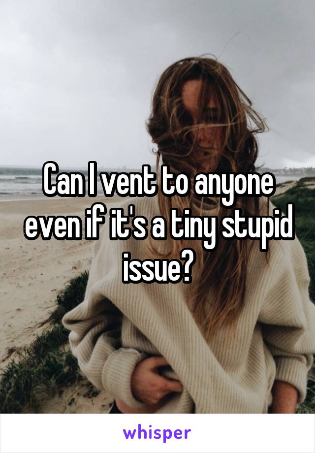 Can I vent to anyone even if it's a tiny stupid issue?
