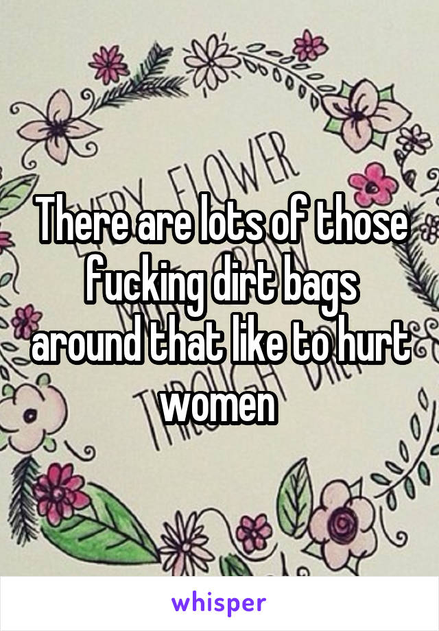 There are lots of those fucking dirt bags around that like to hurt women 