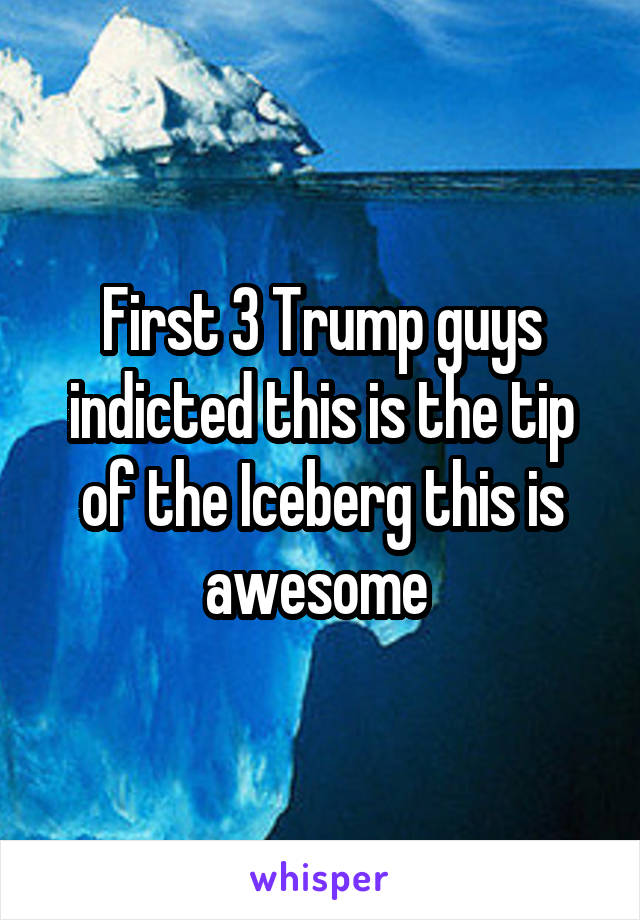 First 3 Trump guys indicted this is the tip of the Iceberg this is awesome 