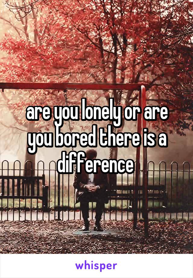 are you lonely or are you bored there is a difference 