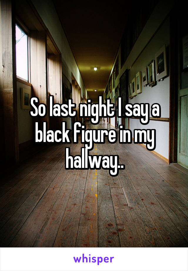 So last night I say a black figure in my hallway..