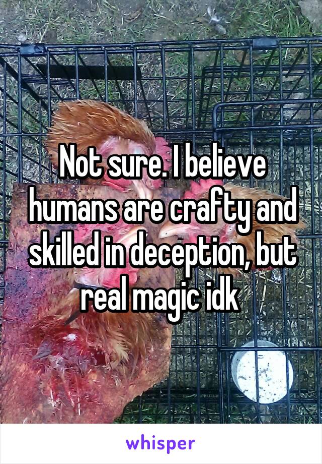 Not sure. I believe humans are crafty and skilled in deception, but real magic idk 