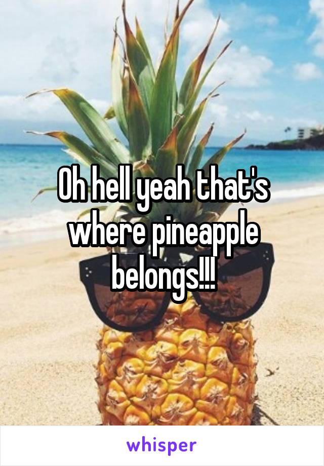 Oh hell yeah that's where pineapple belongs!!!