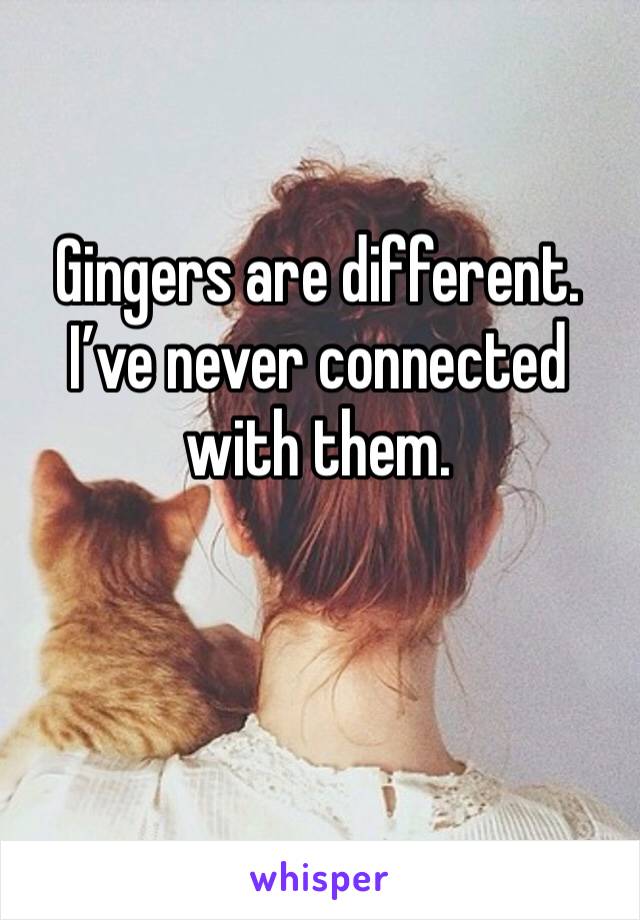 Gingers are different.  I’ve never connected with them.