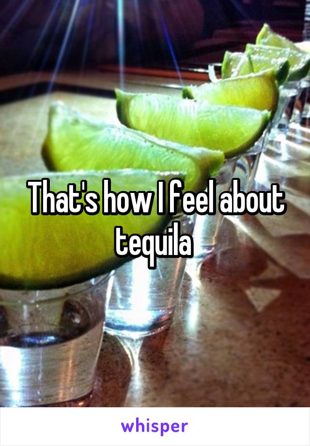 That's how I feel about tequila 