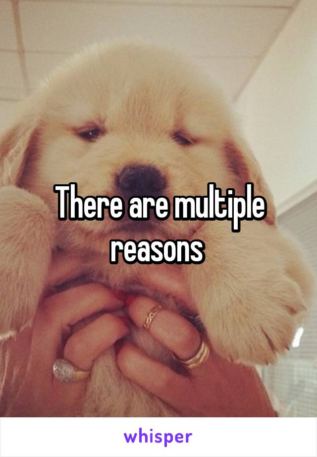 There are multiple reasons 
