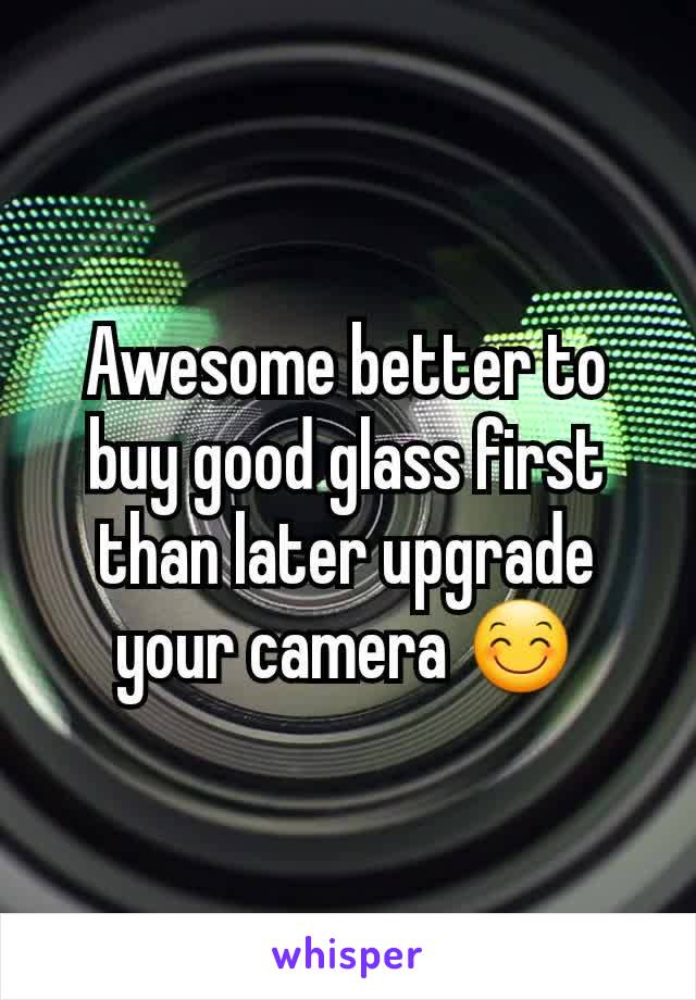 Awesome better to buy good glass first than later upgrade your camera 😊