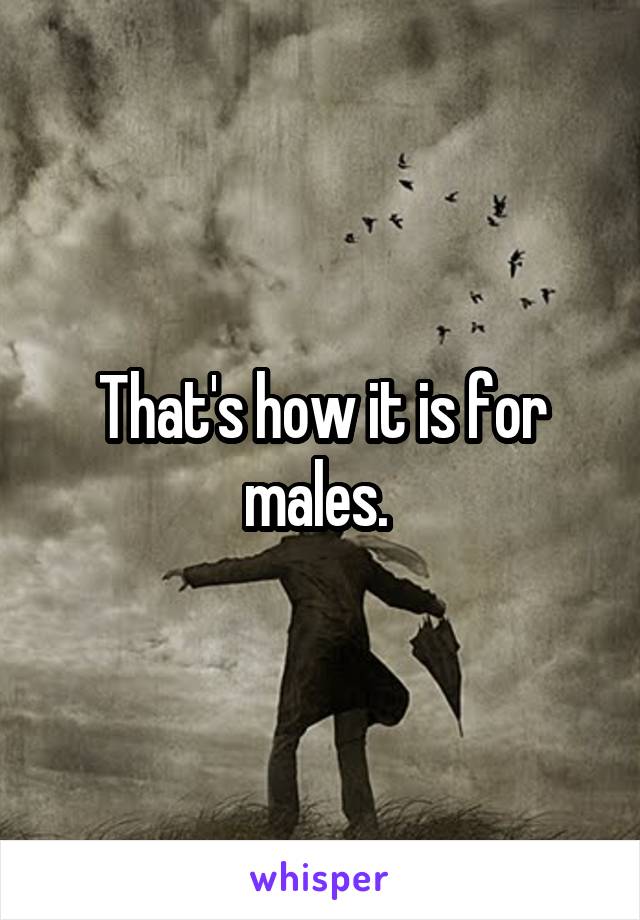 That's how it is for males. 