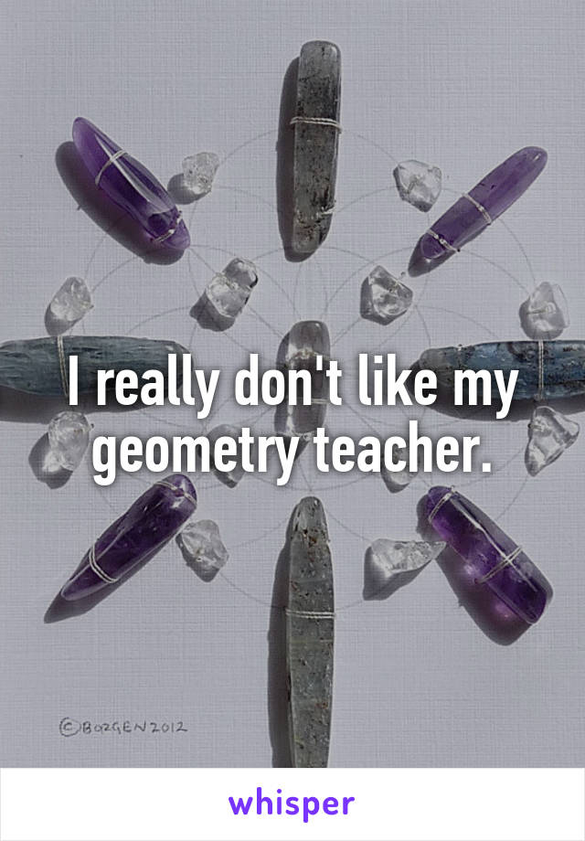 I really don't like my geometry teacher.