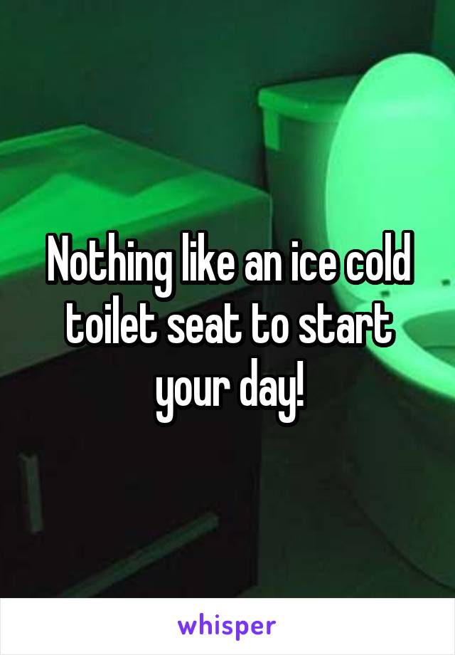 Nothing like an ice cold toilet seat to start your day!