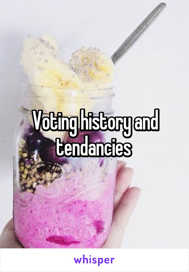 Voting history and tendancies 