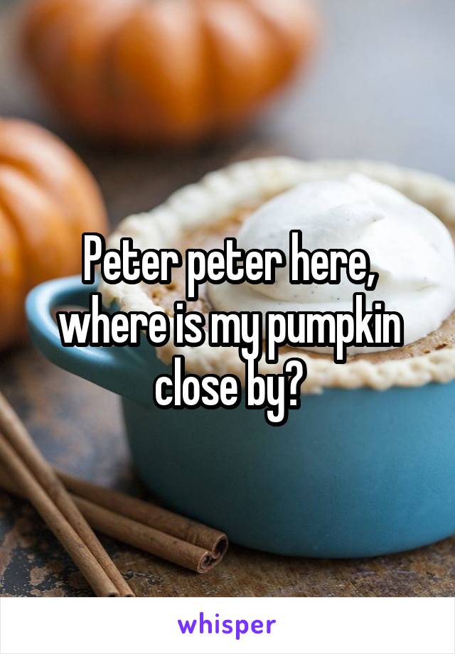 Peter peter here, where is my pumpkin close by?
