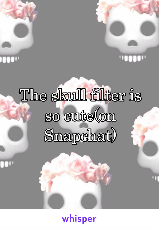 The skull filter is so cute(on Snapchat)