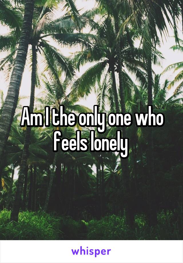 Am I the only one who feels lonely 