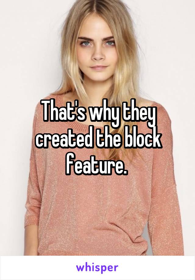 That's why they created the block feature. 