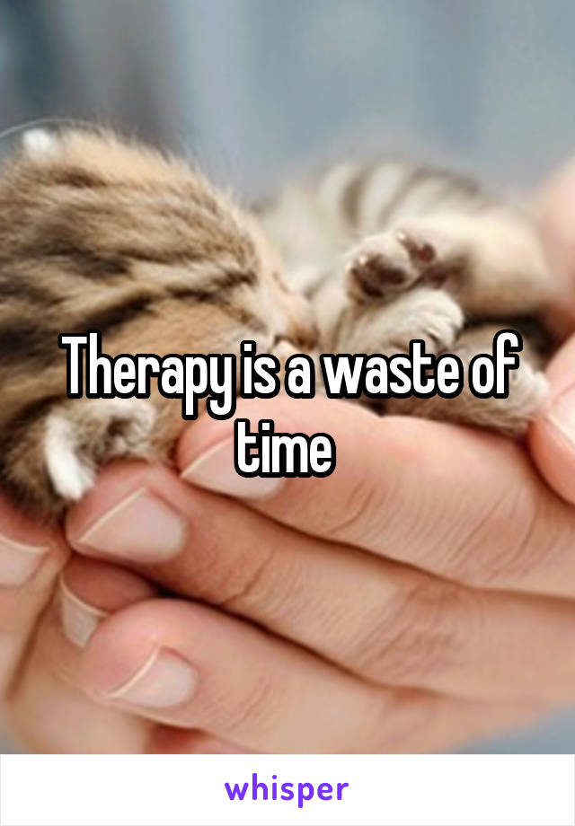 Therapy is a waste of time 