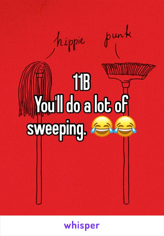 11B
You'll do a lot of sweeping. 😂😂
