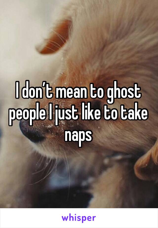 I don’t mean to ghost people I just like to take naps 