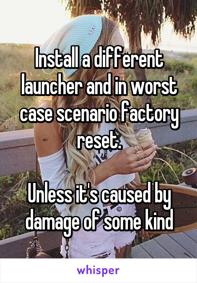 Install a different launcher and in worst case scenario factory reset.

Unless it's caused by damage of some kind