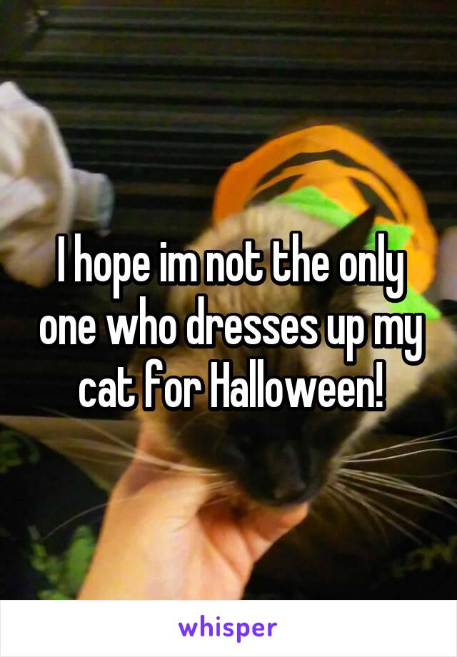 I hope im not the only one who dresses up my cat for Halloween!