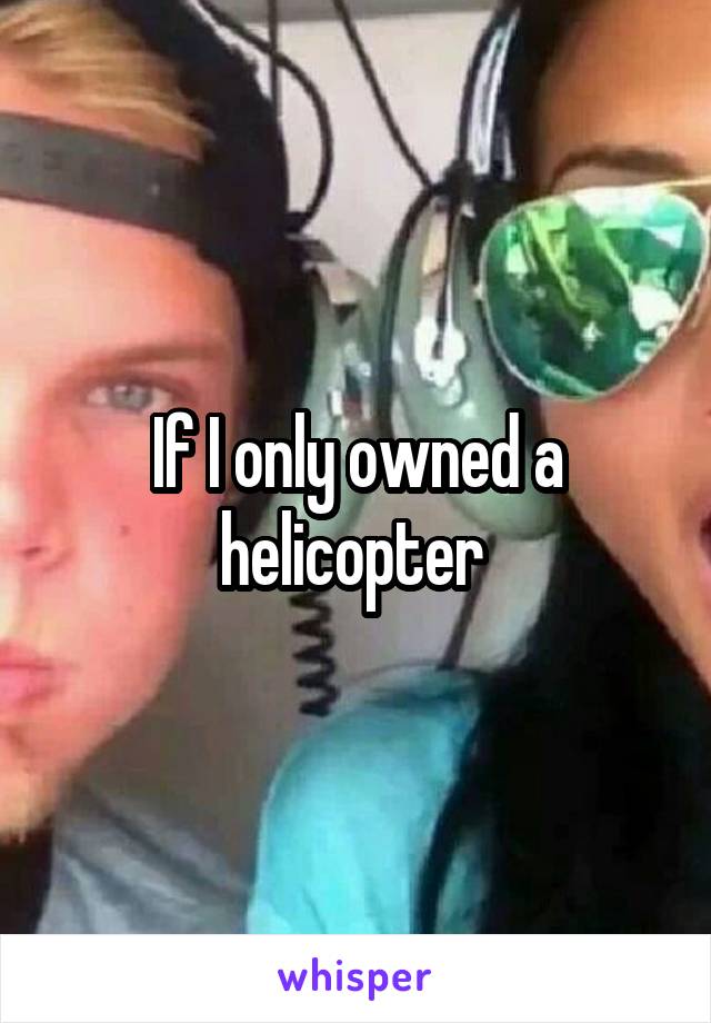 If I only owned a helicopter 