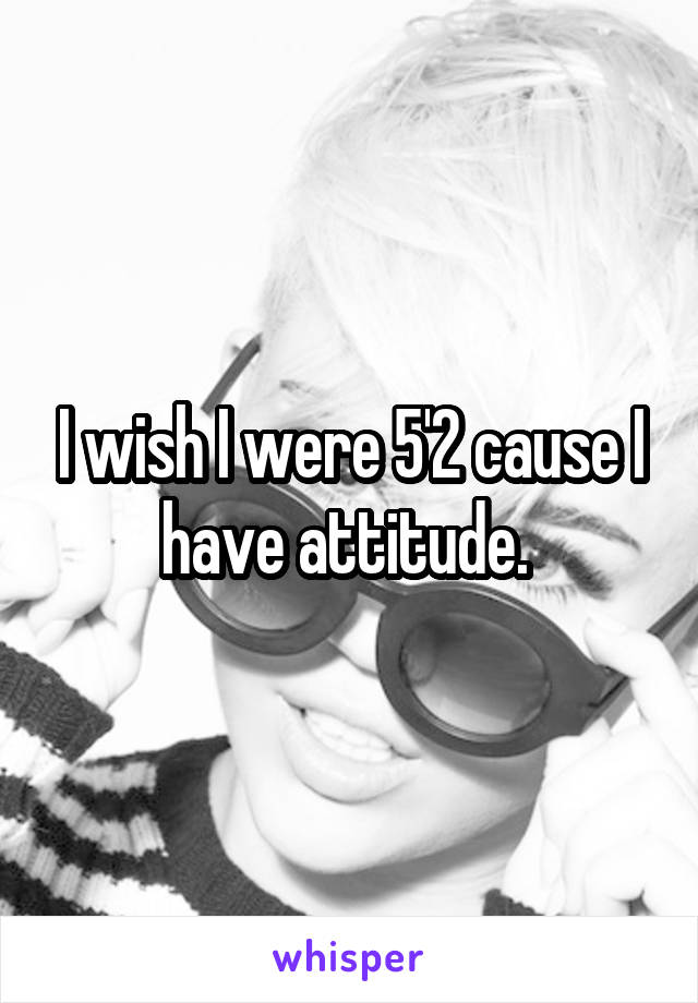 I wish I were 5'2 cause I have attitude. 