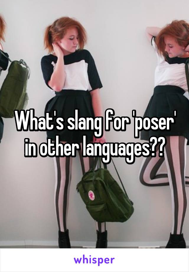 What's slang for 'poser' in other languages??