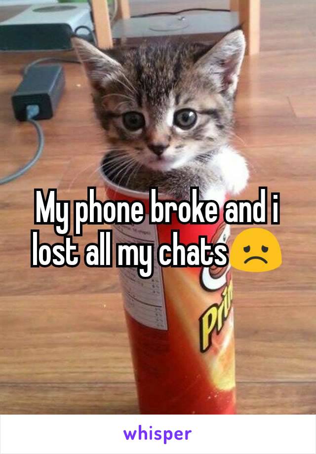 My phone broke and i lost all my chats😞