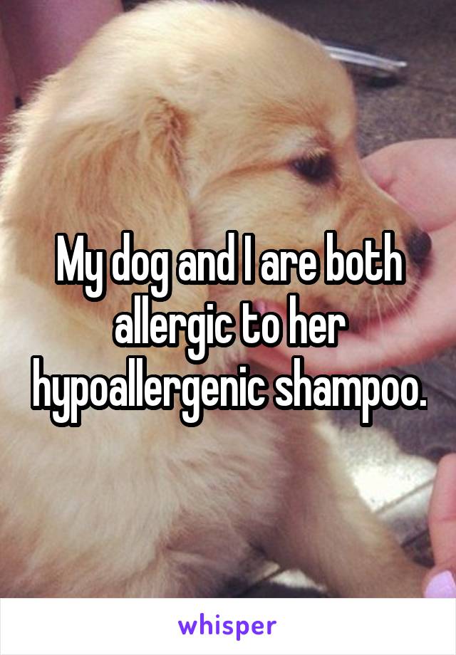 My dog and I are both allergic to her hypoallergenic shampoo.