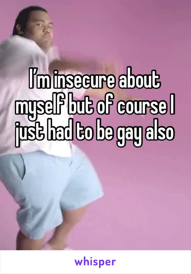 I’m insecure about myself but of course I just had to be gay also