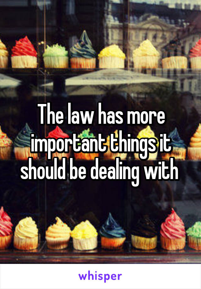 The law has more important things it should be dealing with 