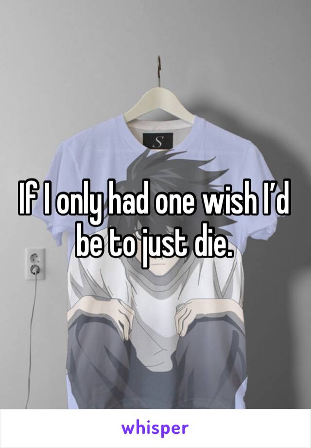 If I only had one wish I’d be to just die.