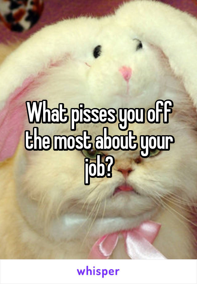 What pisses you off the most about your job?