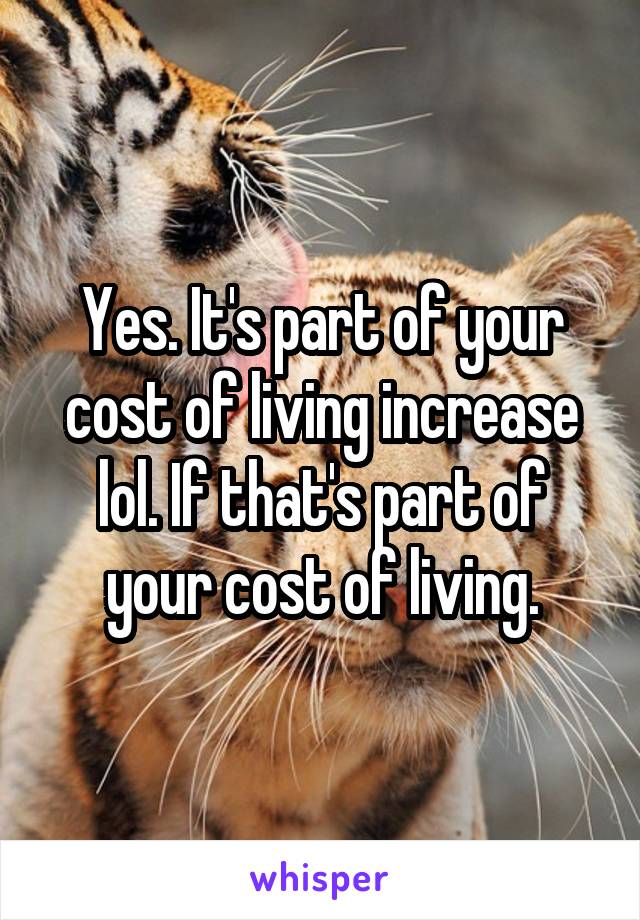 Yes. It's part of your cost of living increase lol. If that's part of your cost of living.