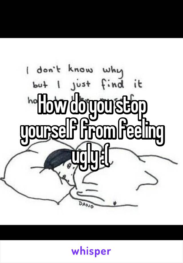 How do you stop yourself from feeling ugly :( 