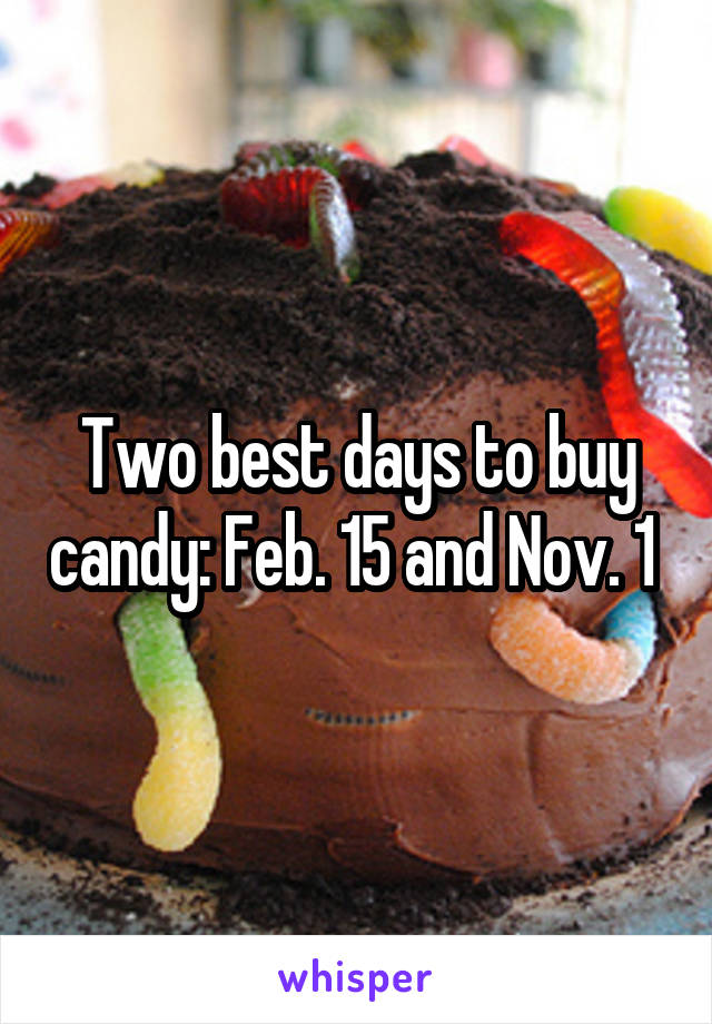 Two best days to buy candy: Feb. 15 and Nov. 1 