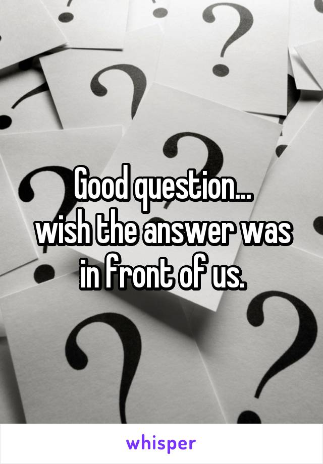 Good question...
wish the answer was in front of us.