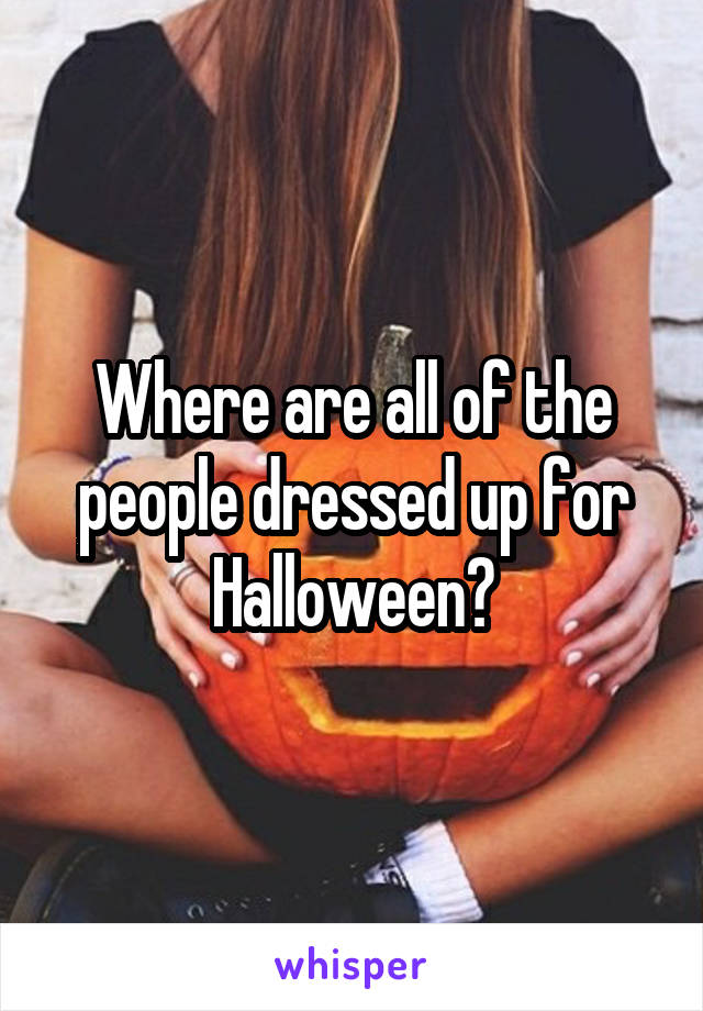 Where are all of the people dressed up for Halloween?