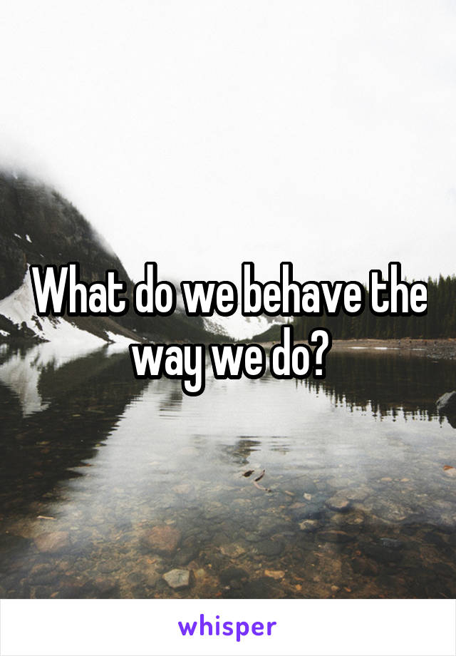 What do we behave the way we do?