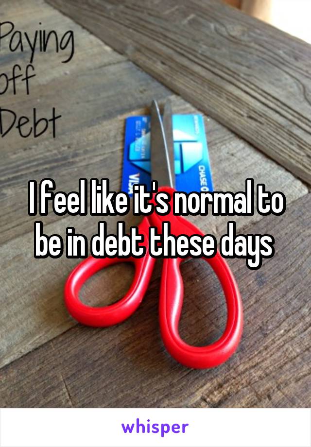 I feel like it's normal to be in debt these days 