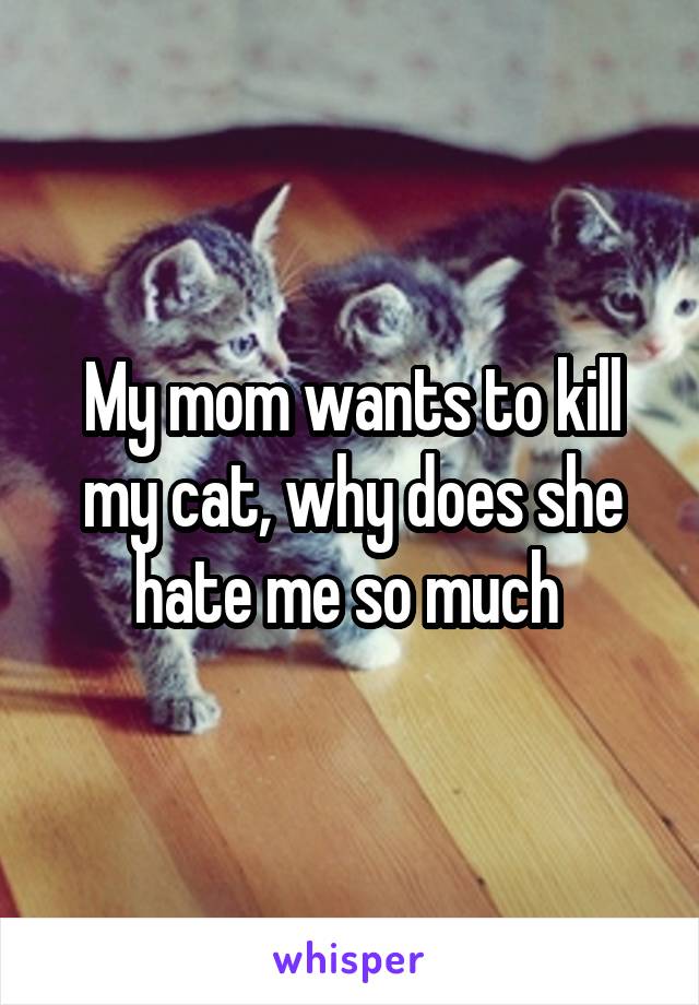 My mom wants to kill my cat, why does she hate me so much 